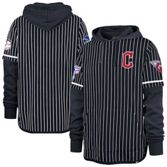 Cleveland Guardians Pinstripe Double Header Pullover Hoodie - Navy | 47 brand