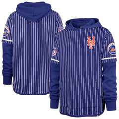 New York Mets Pinstripe Double Header Pullover Hoodie - Royal | 47 brand