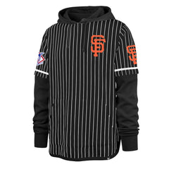 San Francisco Giants Pinstripe Double Header Pullover Hoodie - Black | 47 brand