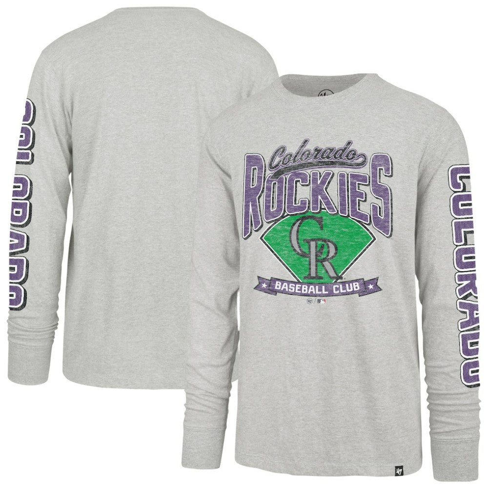 Colorado Rockies Fair Ball Franklin Long Sleeve T-Shirt - Gray | 47 brand