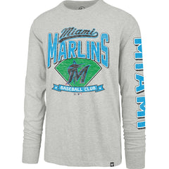 Miami Marlins Fair Ball Franklin Long Sleeve T-Shirt - Gray | 47 brand
