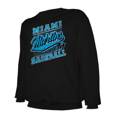 Miami Marlins Stitches Lightweight Crew Sweatshirt - Black