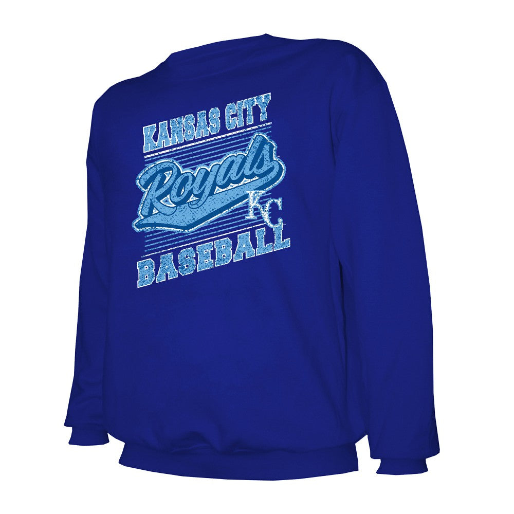 Kansas City Royals Stitches Lightweight Crew Sweatshirt - Royal