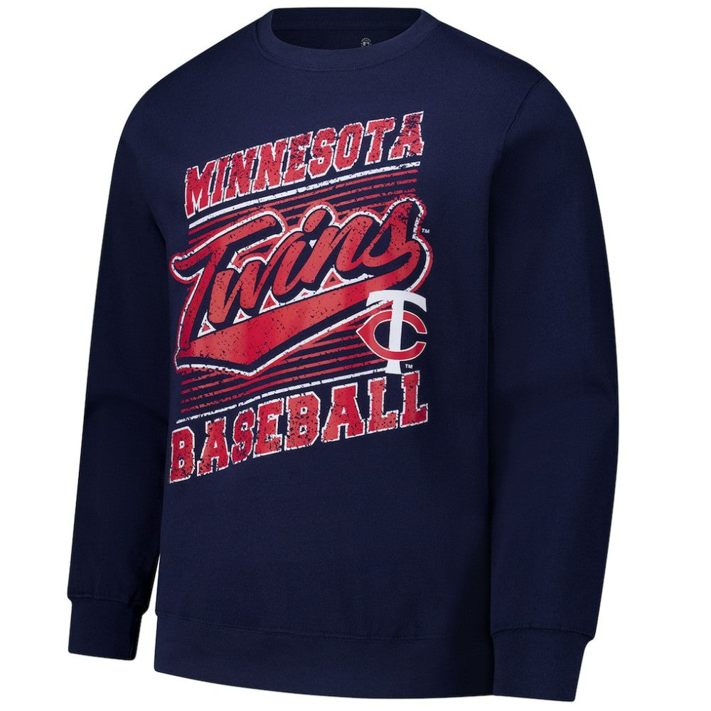 Minnesota Twins Stitches Lightweight Crew Sweatshirt - Navy