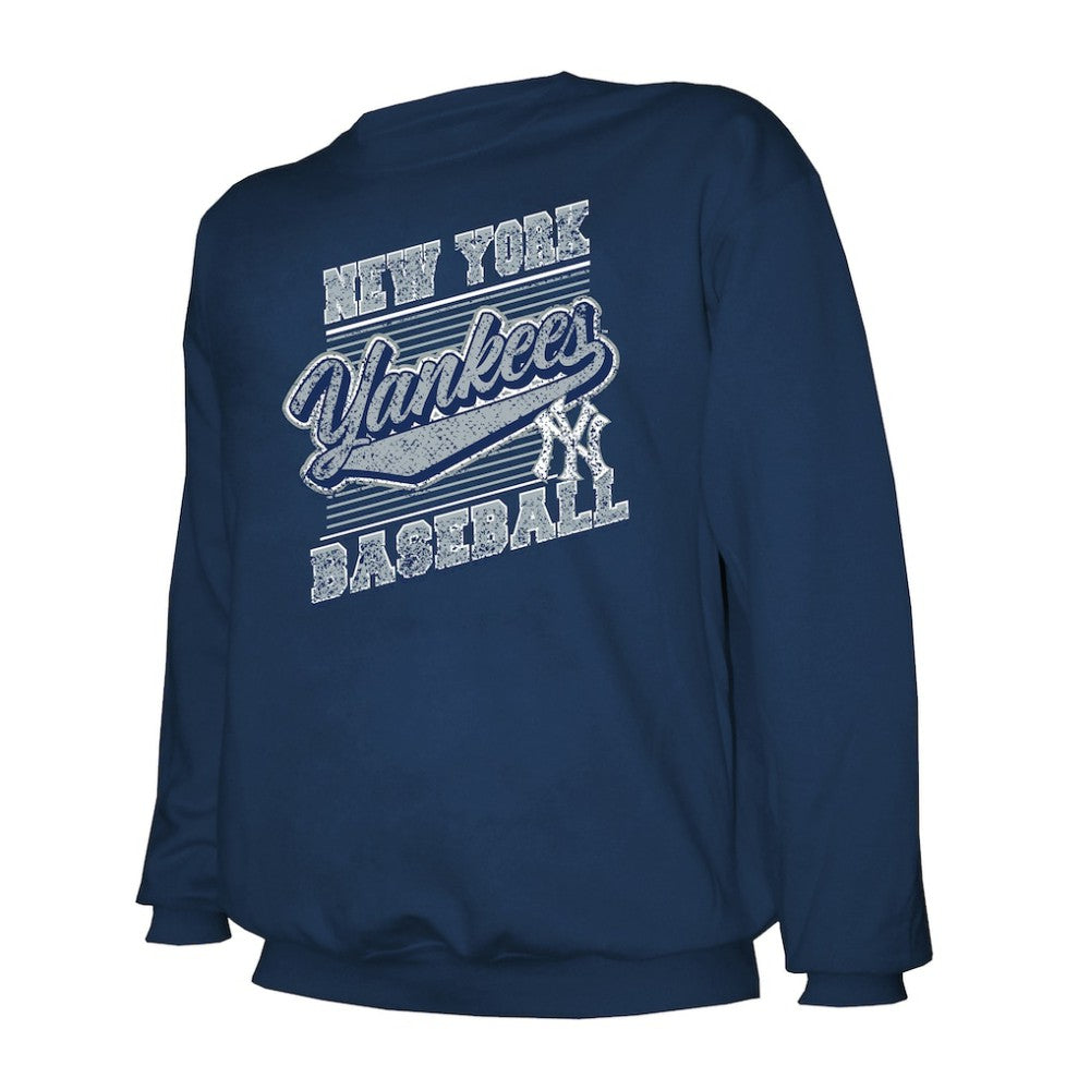 New York Yankees Stitches Lightweight Crew Sweatshirt - Navy