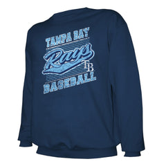 Tampa Bay Rays Stitches Lightweight Crew Sweatshirt - Navy