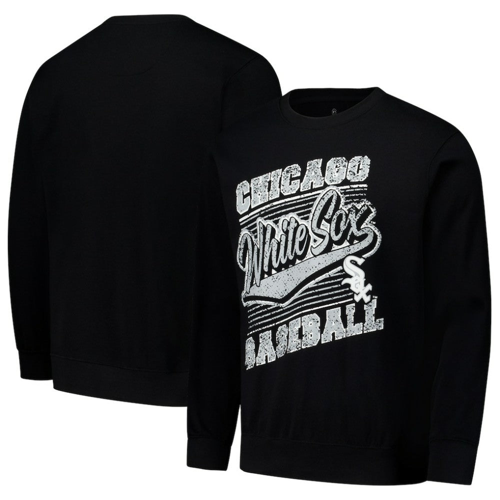 Chicago White Sox Stitches Lightweight Crew Sweatshirt - Black