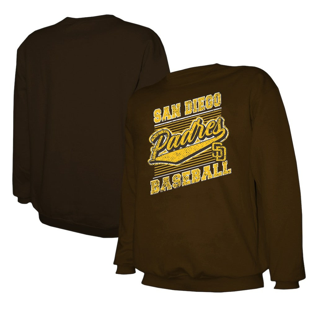 San Diego Padres Stitches Lightweight Crew Sweatshirt - Brown