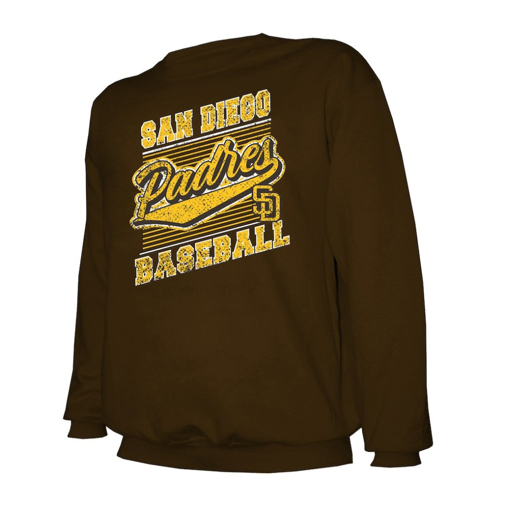 San Diego Padres Stitches Lightweight Crew Sweatshirt - Brown