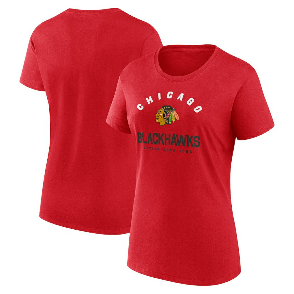 Chicago Blackhawks Logo Athletic Women's Unrivaled T-Shirt Red
