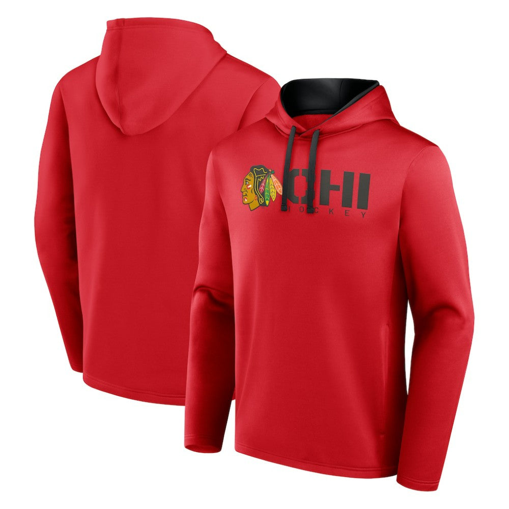 Chicago Blackhawks Logo Athletic Head Start Pullover Hoodie Red
