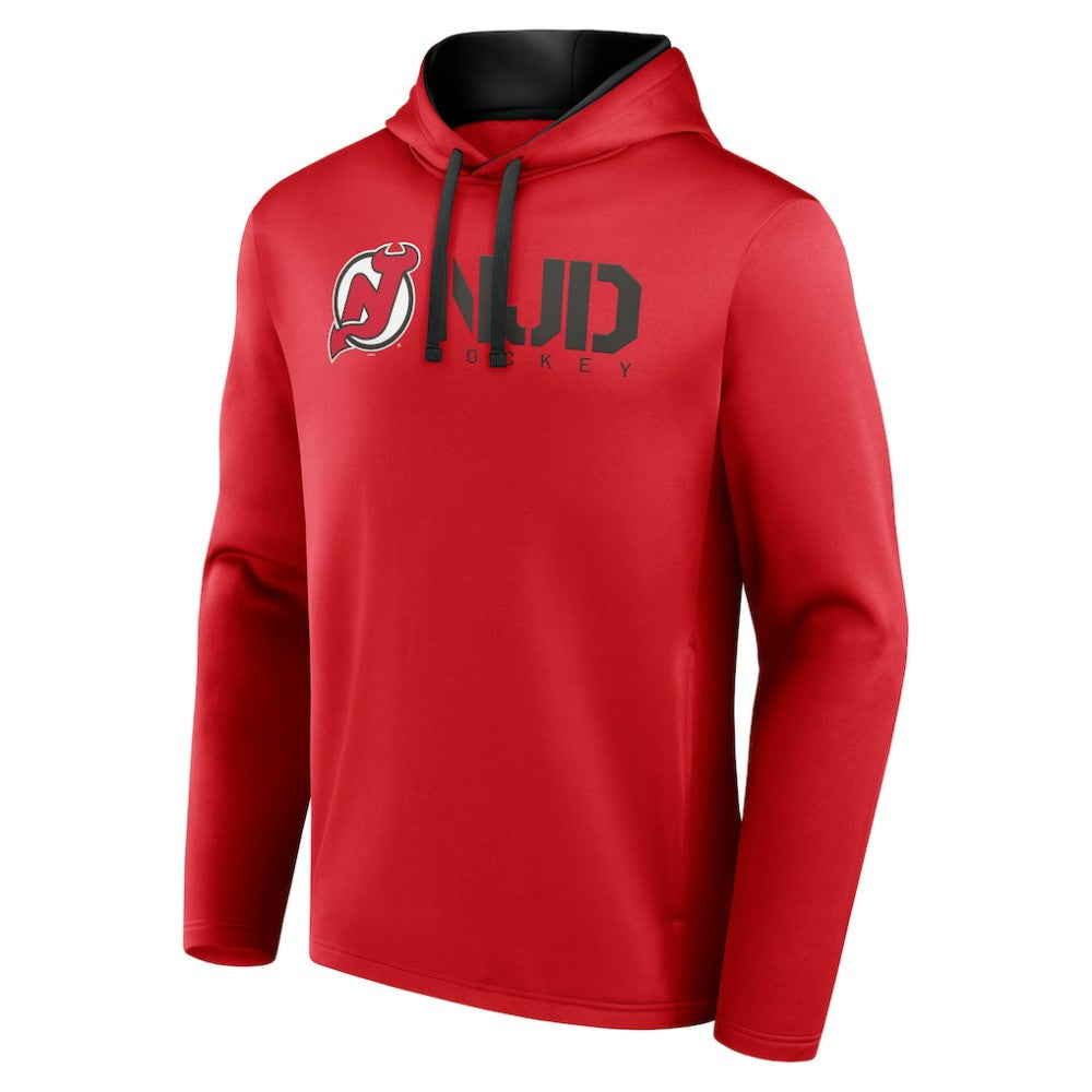 New Jersey Devils Logo Athletic Head Start Pullover Hoodie Red