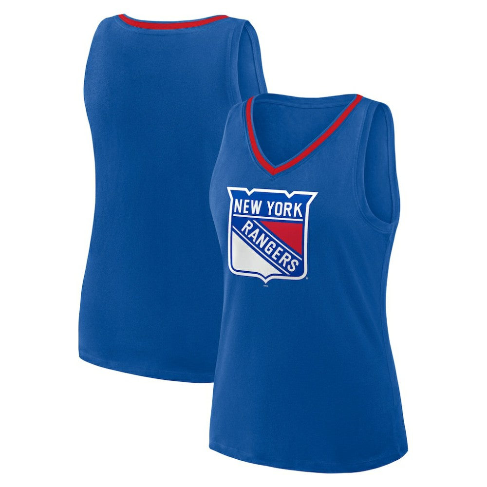 New York Rangers Logo Athletic Women's Stellar Win V-Neck Tank Top Blue