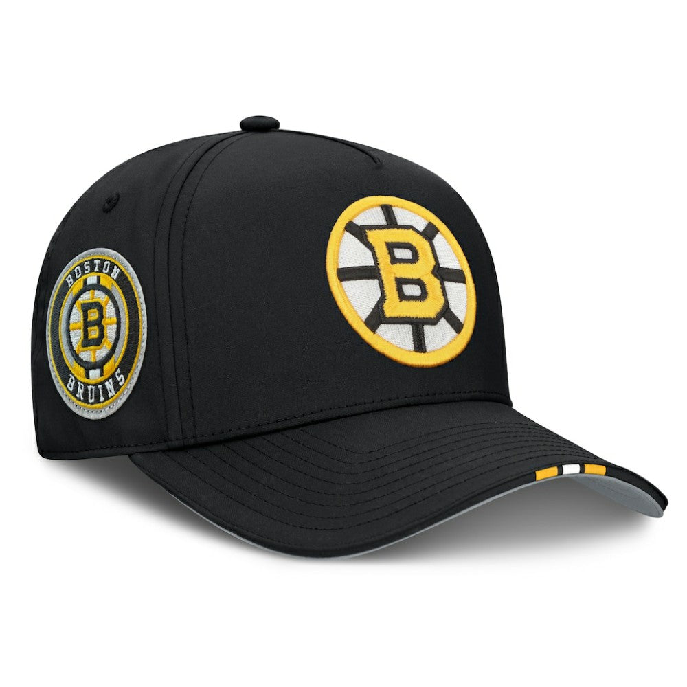 Boston Bruins Fanatics 2025 NHL Draft Authentic Pro On-Stage Podium A-Frame Adjustable Hat Black