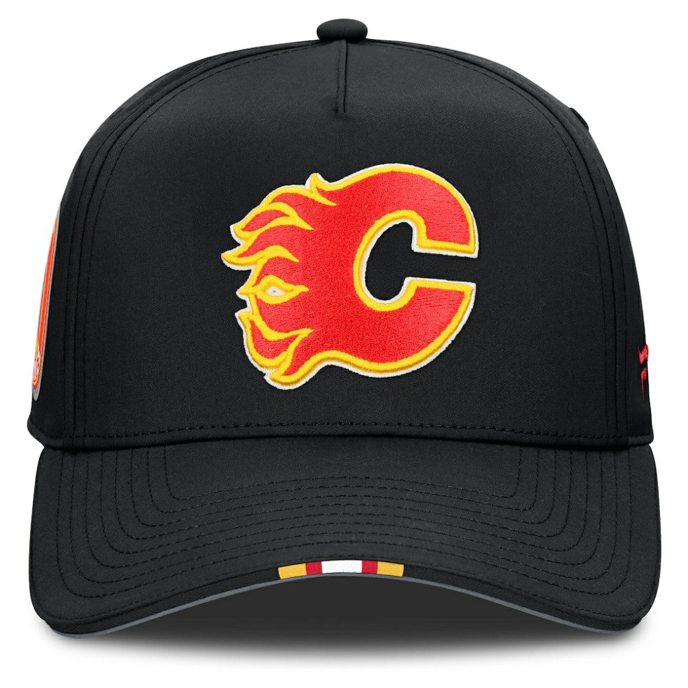 Calgary Flames Fanatics 2025 NHL Draft Authentic Pro On-Stage Podium A-Frame Adjustable Hat Black