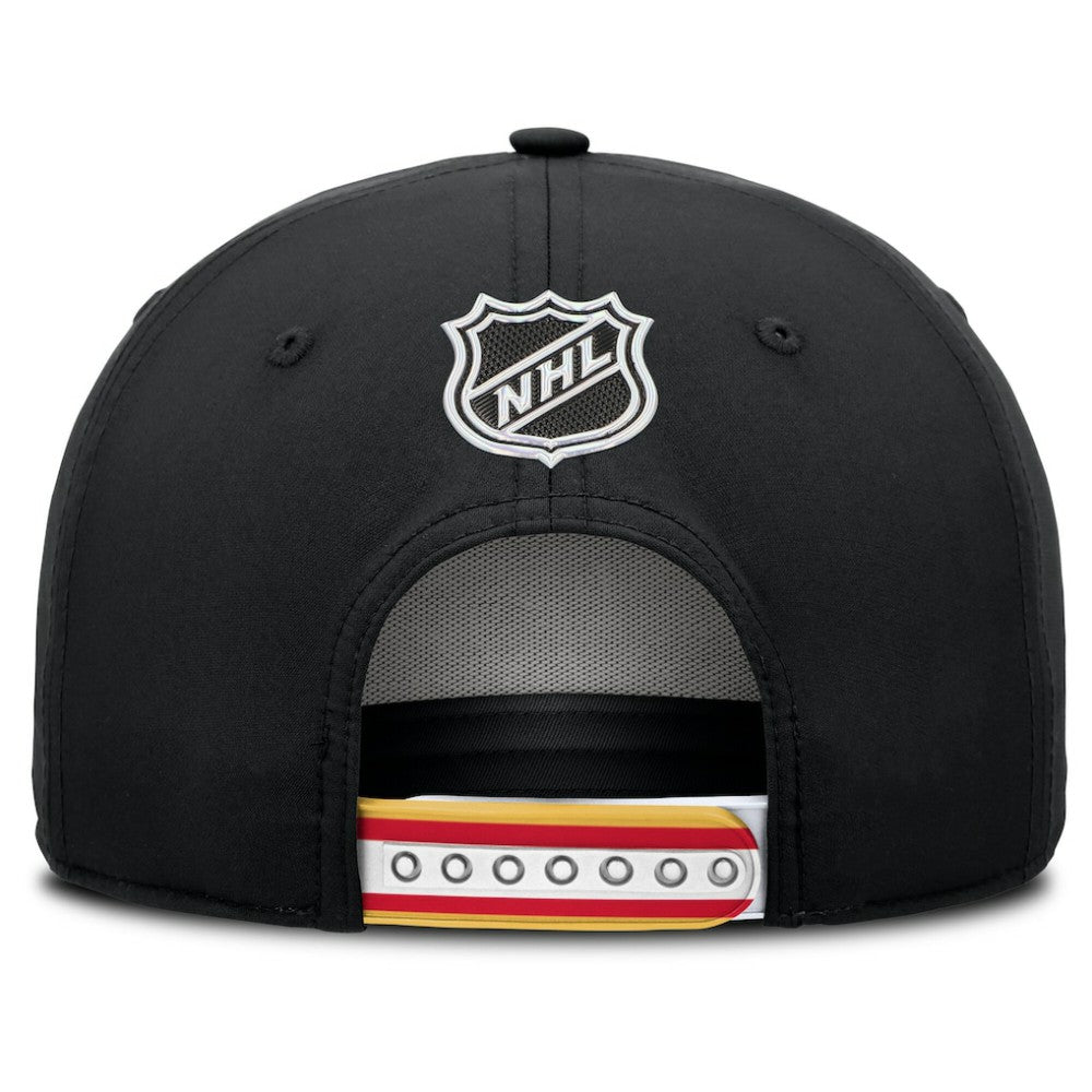 Calgary Flames Fanatics 2025 NHL Draft Authentic Pro On-Stage Podium A-Frame Adjustable Hat Black