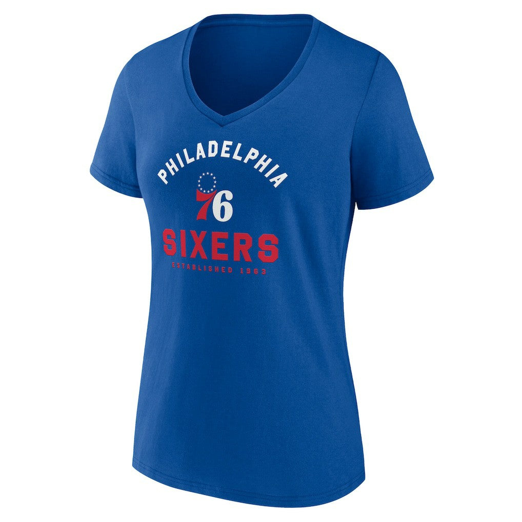 Philadelphia 76ers Logo Athletic Women's Unrivaled V-Neck T-Shirt - Royal discount