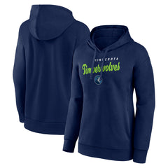 Minnesota Timberwolves Logo Athletic Women's Triumphant V-Neck Pullover Hoodie - Navy discount