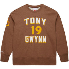 Tony Gwynn San Diego Padres Legends Collection Vintage Logo Name & Number Fleece Pullover Sweatshirt - Brown | Mitchell & Ness