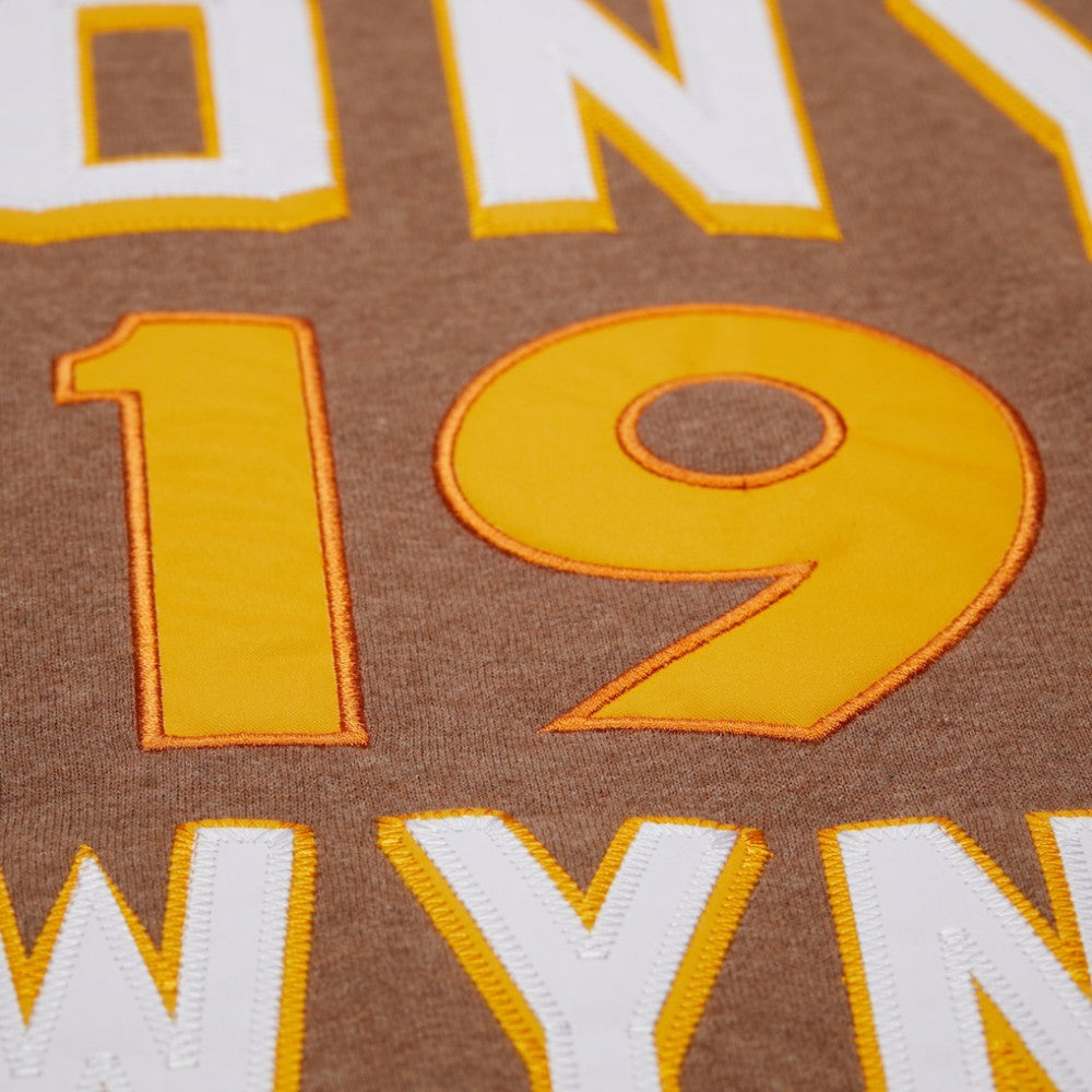 Tony Gwynn San Diego Padres Legends Collection Vintage Logo Name & Number Fleece Pullover Sweatshirt - Brown | Mitchell & Ness