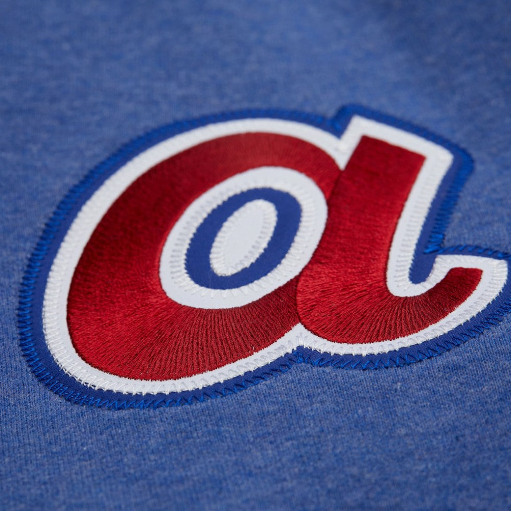 Hank Aaron Atlanta Braves Legends Collection Vintage Logo Fleece Name & Number Pullover Sweatshirt - Royal | Mitchell & Ness