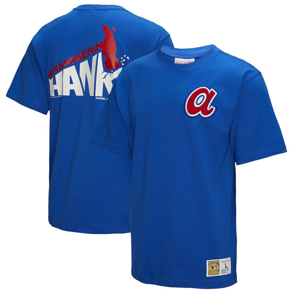Hank Aaron Atlanta Braves Legends Collection Vintage Logo T-Shirt - Royal | Mitchell & Ness