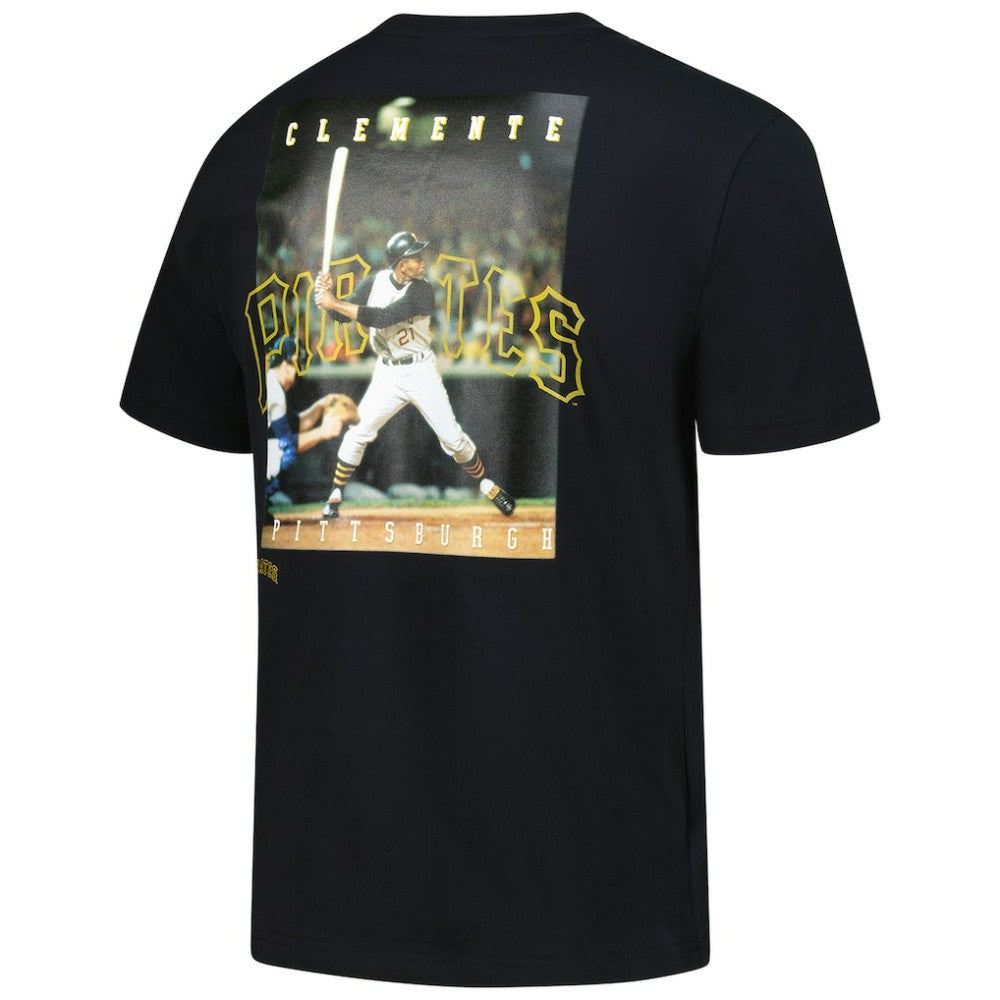 Roberto Clemente Pittsburgh Pirates Legends Collection Vintage Logo T-Shirt - Black | Mitchell & Ness