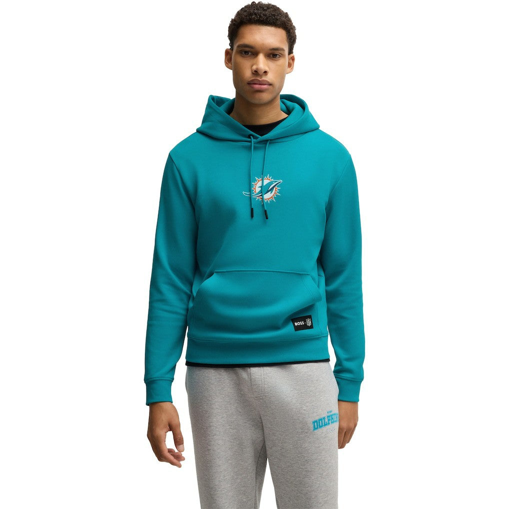 Miami Dolphins Hugo Boss Unisex Woodson Tri-Blend Hoodie - Aqua on sale