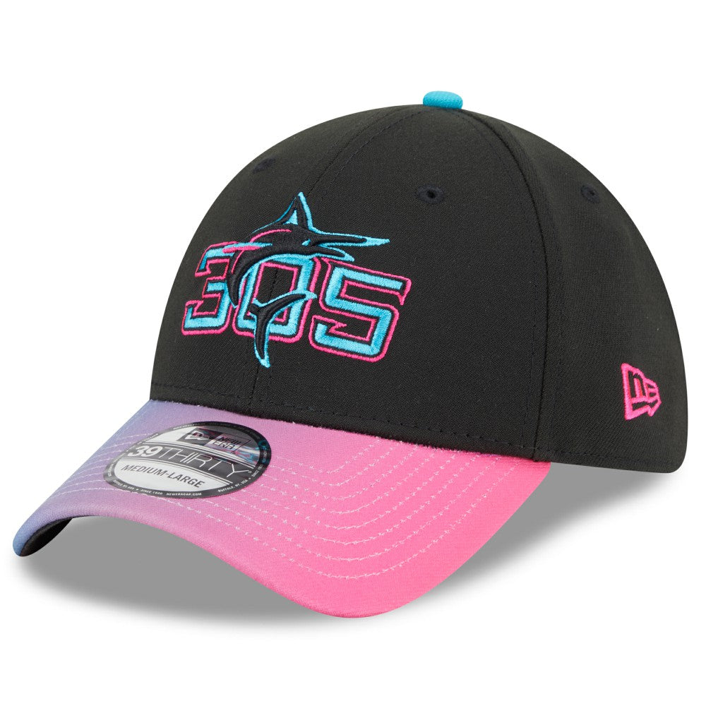 Miami Marlins 2025 City Connect 39THIRTY Flex Hat - Black/Pink | New Era