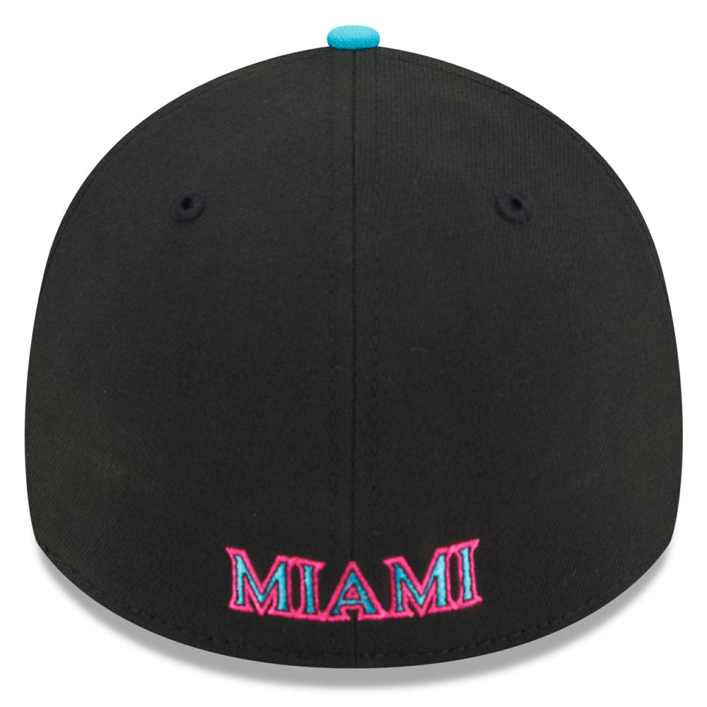 Miami Marlins 2025 City Connect 39THIRTY Flex Hat - Black/Pink | New Era