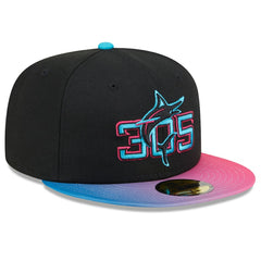 Miami Marlins 2025 City Connect 59FIFTY Fitted Hat - Black/Pink | New Era