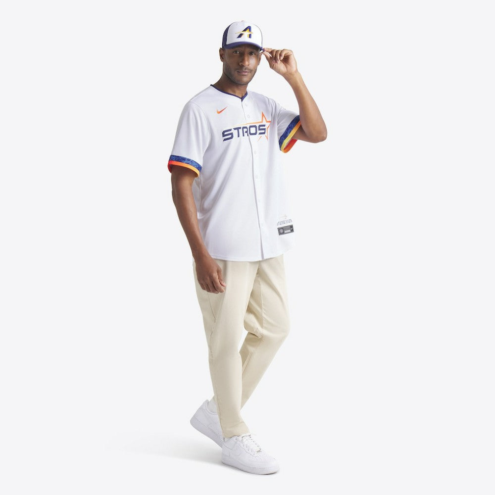 Houston Astros 2025 City Connect 9FORTY M-Crown Adjustable Hat - White/Navy | New Era