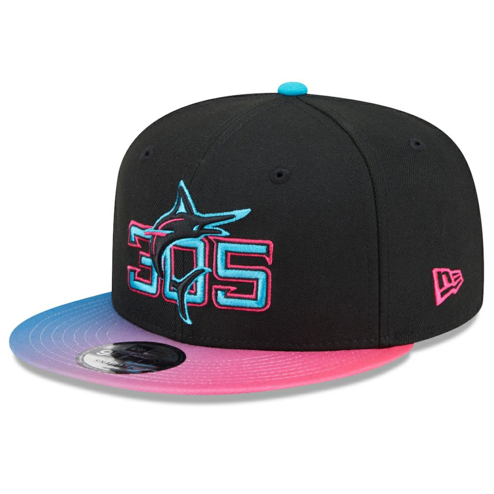Miami Marlins 2025 City Connect 9FIFTY Snapback Hat - Black/Pink | New Era