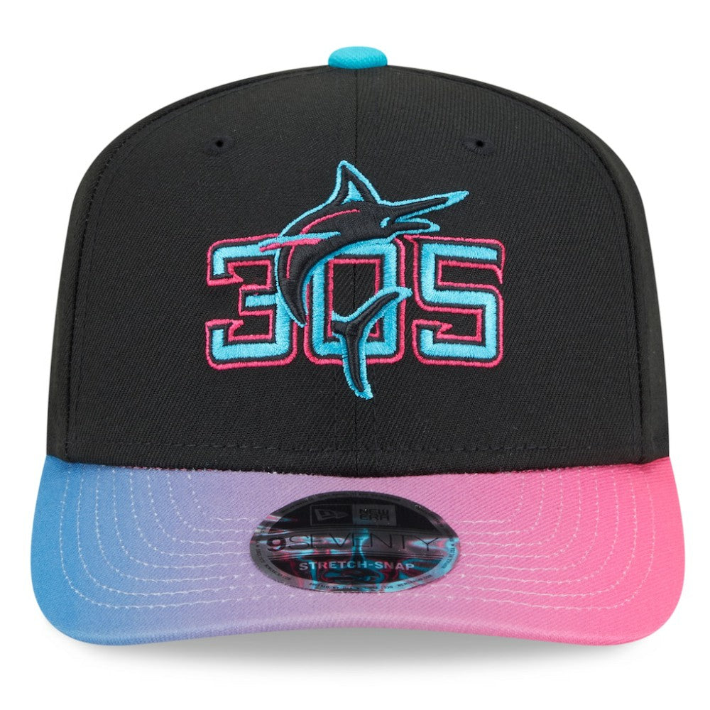 Miami Marlins 2025 City Connect 9SEVENTY Adjustable Hat - Black/Pink | New Era