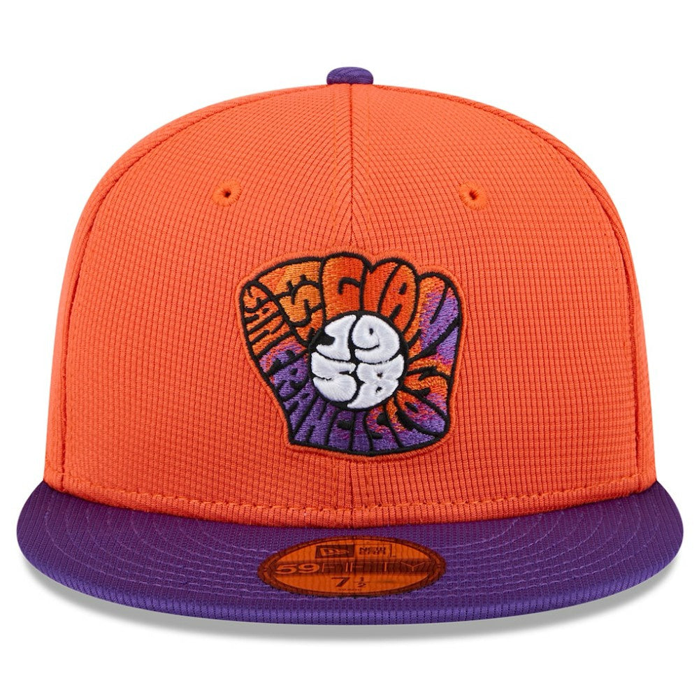 San Francisco Giants 2025 City Connect Batting Practice 59FIFTY Fitted Hat - Orange/Purple | New Era