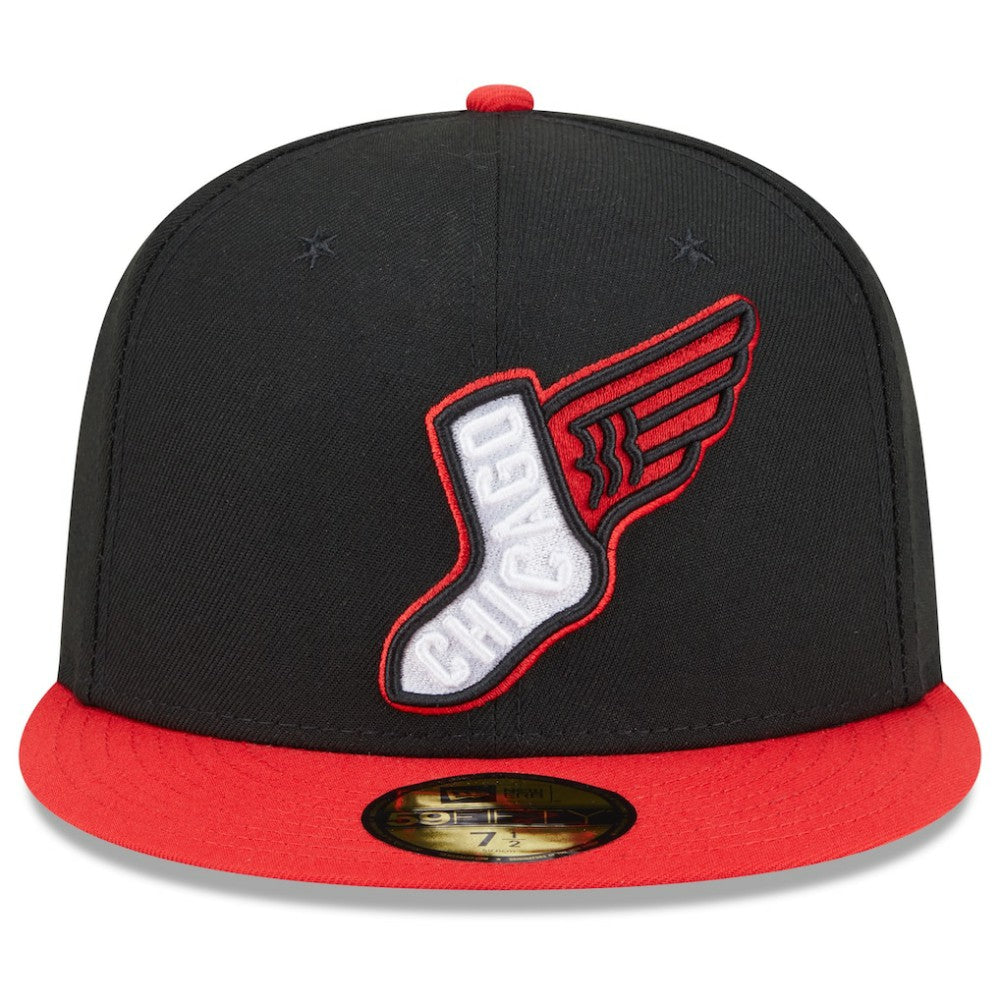 Chicago White Sox 2025 City Connect Alternate 59FIFTY Fitted Hat - Black/Red | New Era