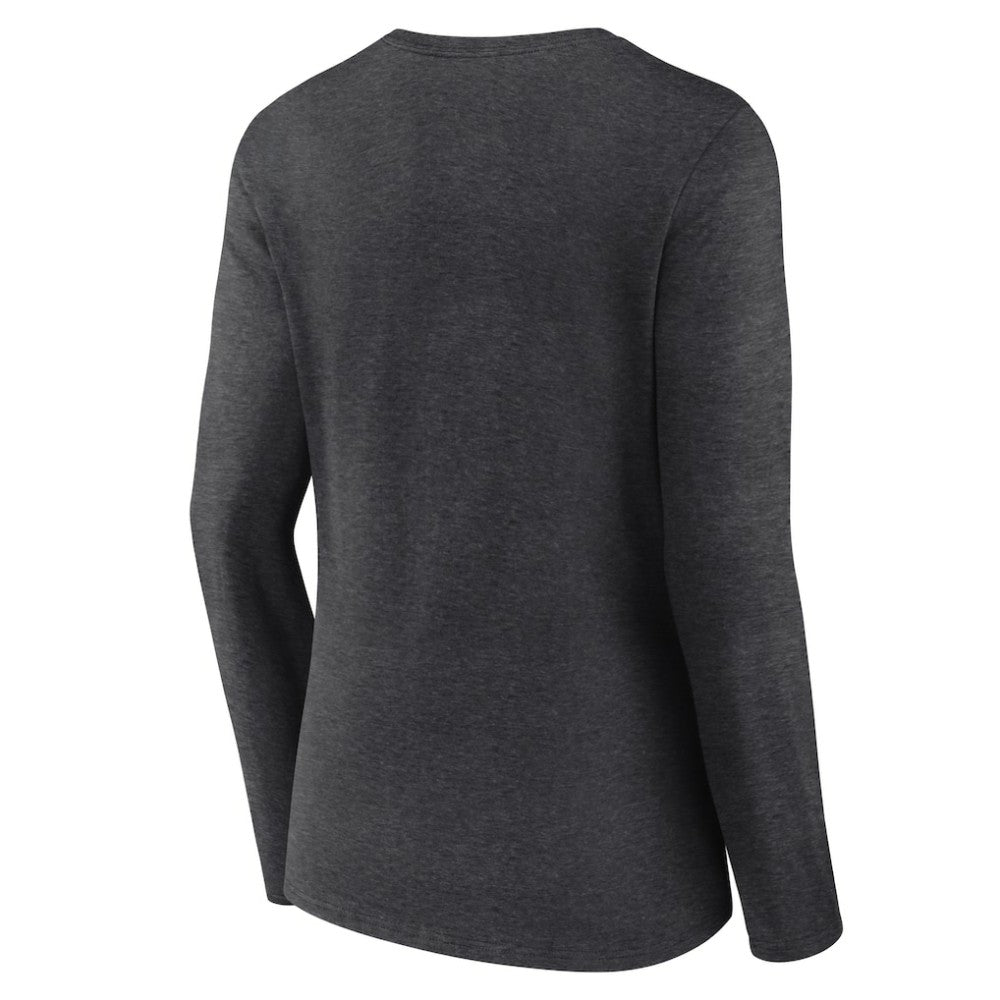 Vegas Golden Knights Women's Primary Logo Long Sleeve V-Neck T-Shirt Charcoal