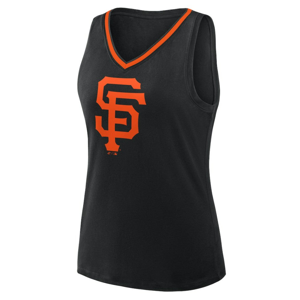 San Francisco Giants Logo Athletic Women's Stellar Win V-Neck Tank Top - Black
