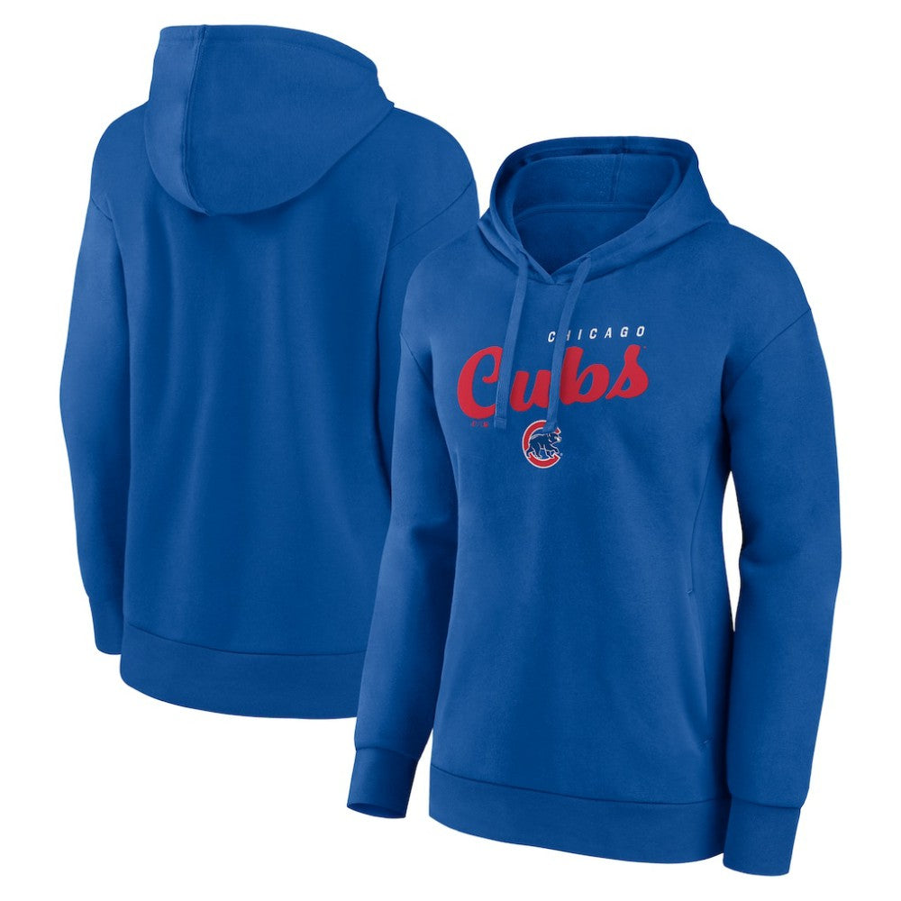 Chicago Cubs Logo Athletic Women's Logo Triumphant V-Neck Pullover Hoodie - Royal