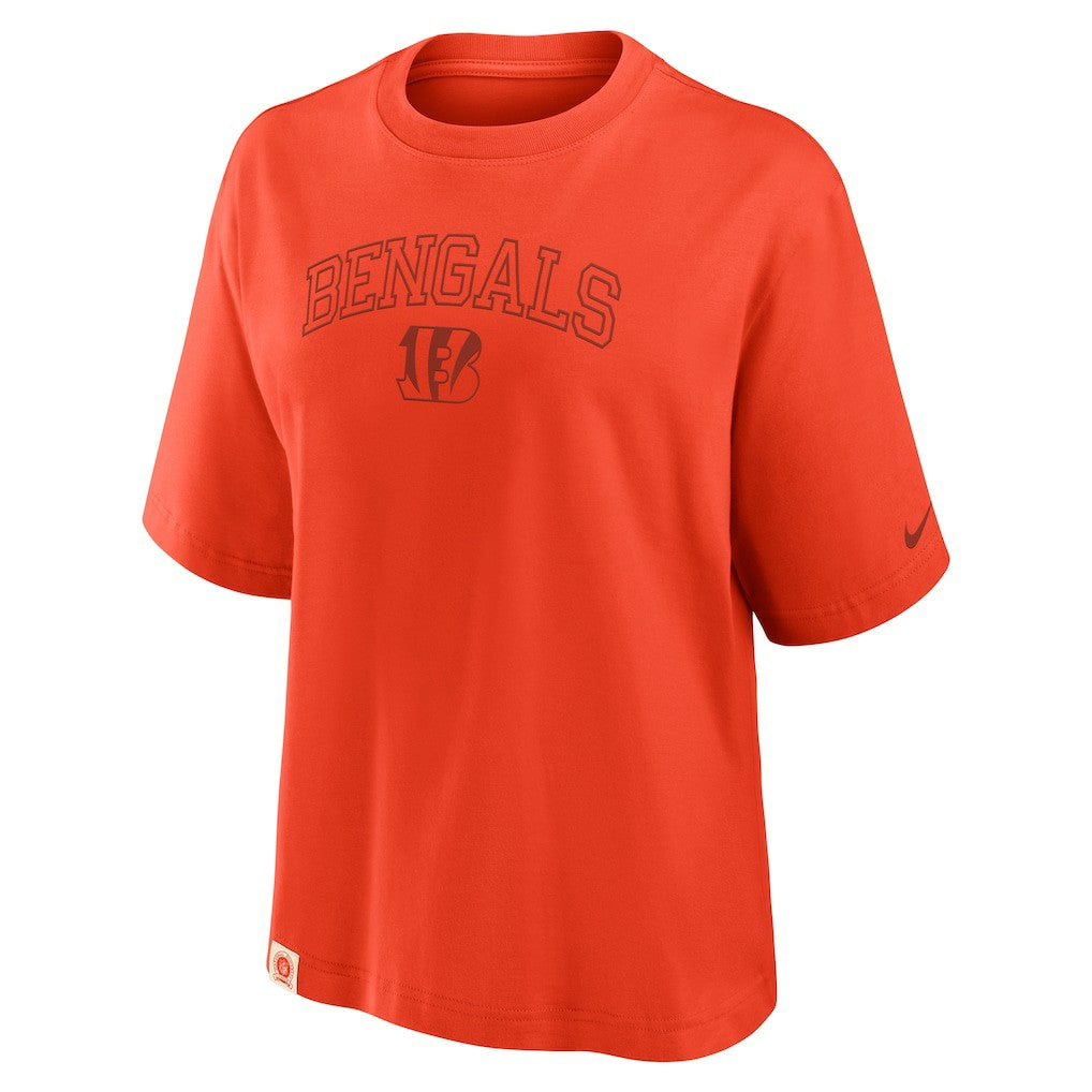 Cincinnati Bengals Women's Glory Arch Boxy T-Shirt - Orange | Nike outlet