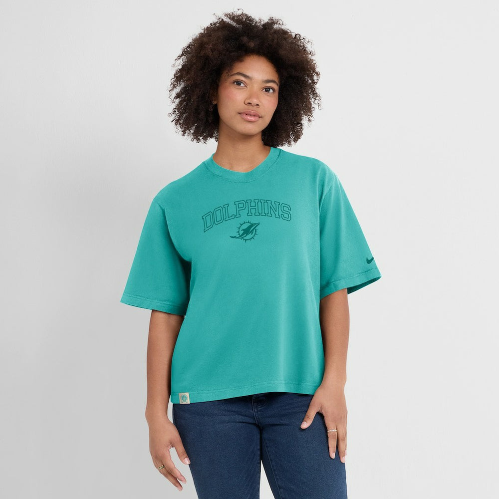 Miami Dolphins Women's Glory Arch Boxy T-Shirt - Aqua | Nike cheap