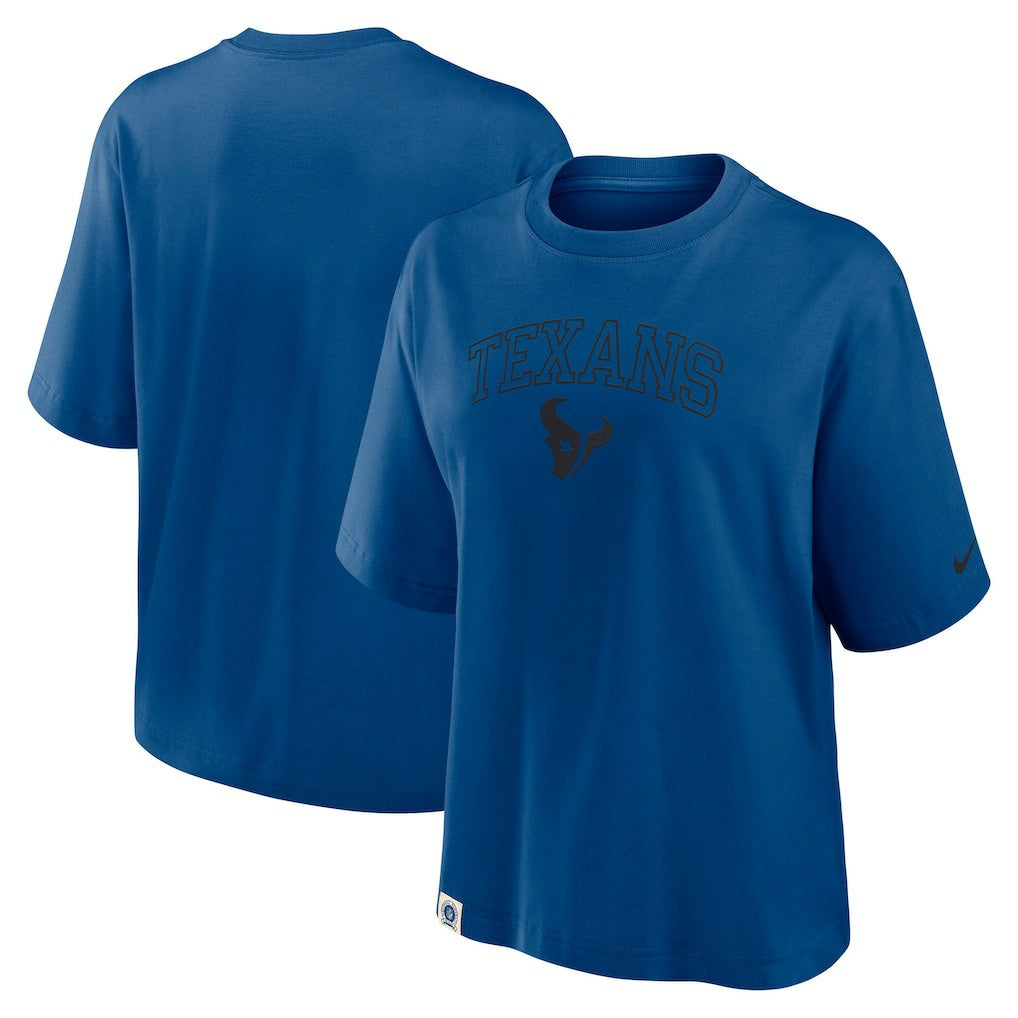 Houston Texans Women's Glory Arch Boxy T-Shirt - Blue | Nike online