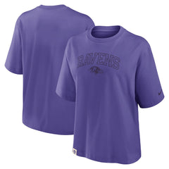 Baltimore Ravens Women's Glory Arch Boxy T-Shirt - Purple | Nike discount