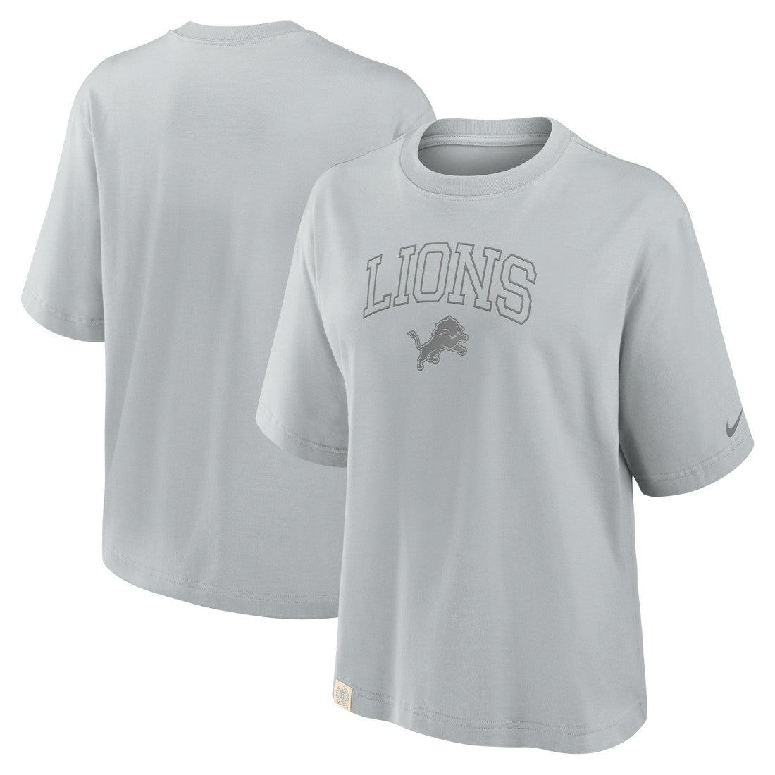 Detroit Lions Women's Glory Arch Boxy T-Shirt - Gray | Nike online