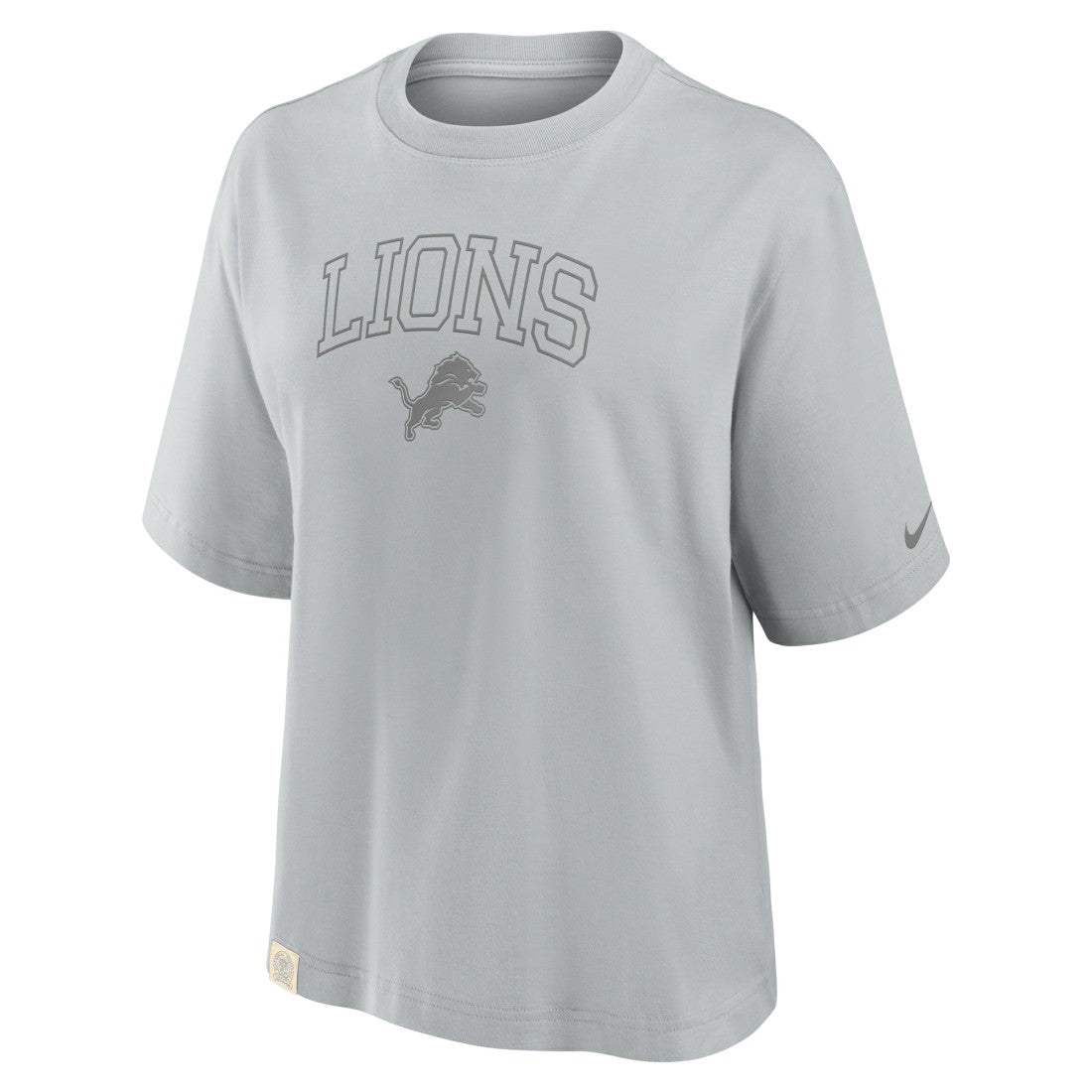 Detroit Lions Women's Glory Arch Boxy T-Shirt - Gray | Nike online