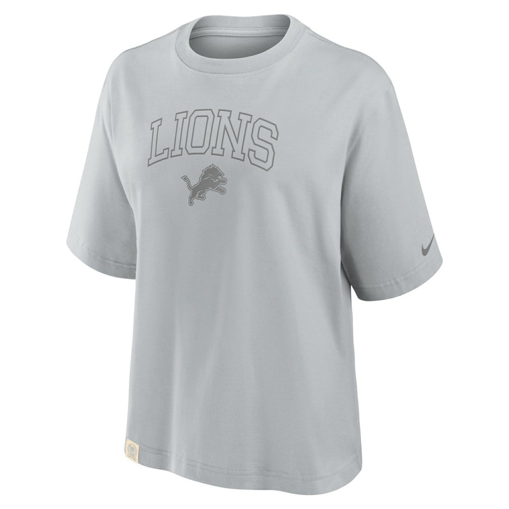 Detroit Lions Women's Glory Arch Boxy T-Shirt - Gray | Nike online