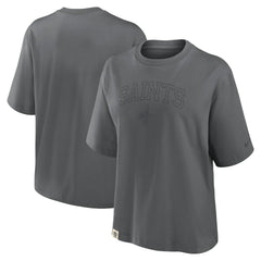 New Orleans Saints Women's Glory Arch Boxy T-Shirt - Charcoal | Nike on sale