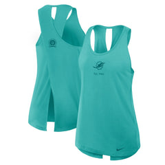 Miami Dolphins Women's Glory Open-Back Crisscross Dri-FIT Tank Top - Aqua | Nike cheap