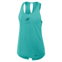 Miami Dolphins Women's Glory Open-Back Crisscross Dri-FIT Tank Top - Aqua | Nike cheap