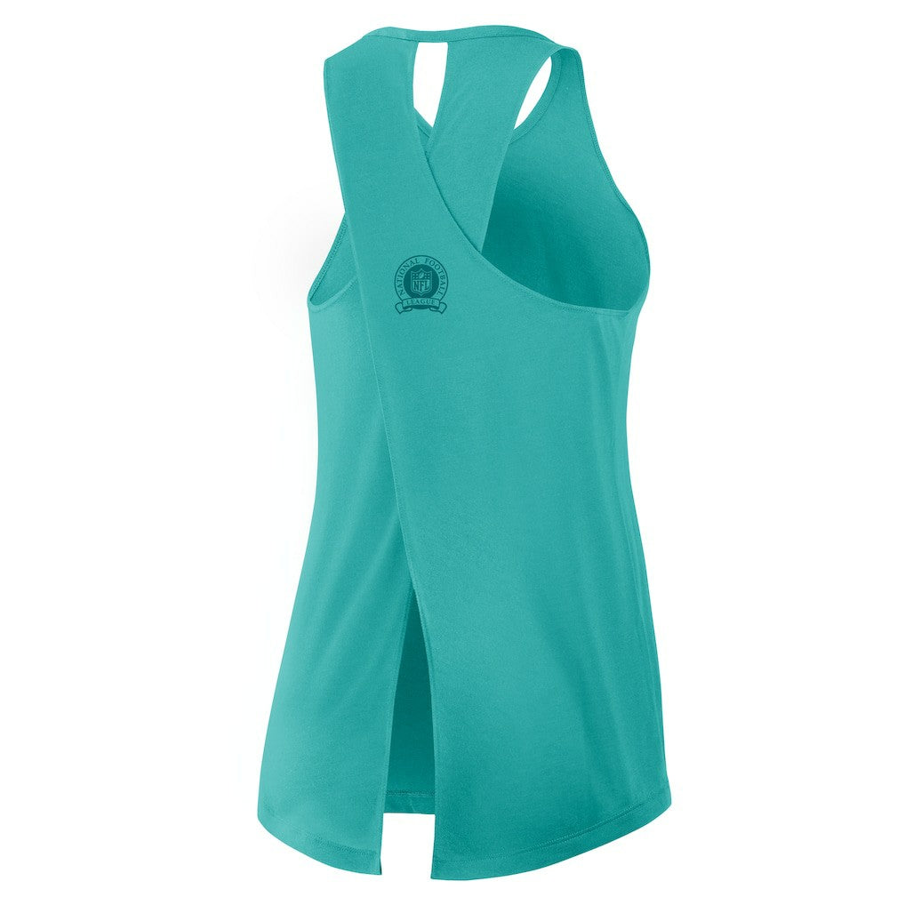Miami Dolphins Women's Glory Open-Back Crisscross Dri-FIT Tank Top - Aqua | Nike cheap